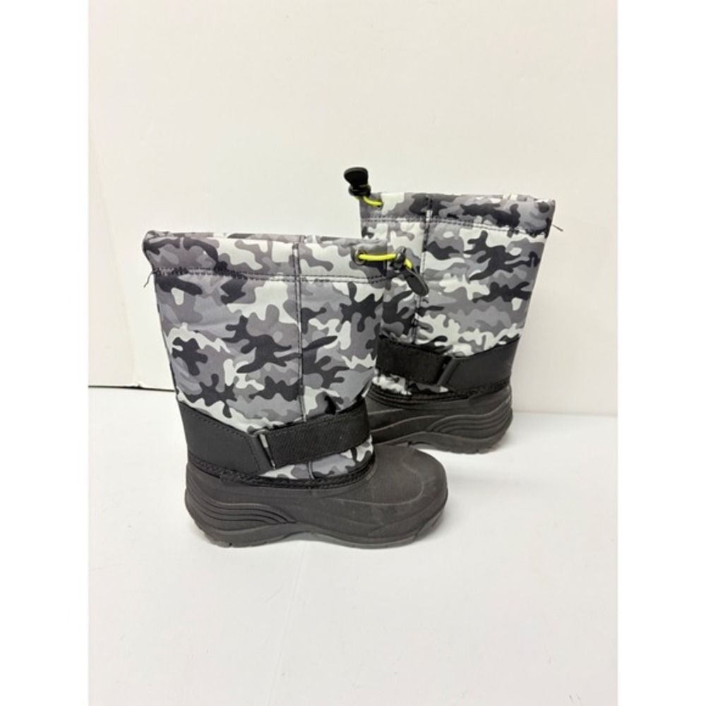 Kamik Snow Boots Kids Size 10 Gray Camo Waterproof Insulated Winter Boots - Picture 5 of 7